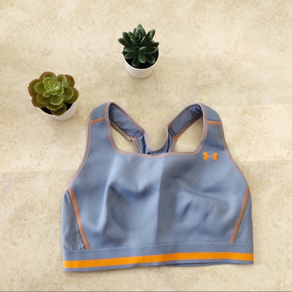 Under Armour Sz M Gray Orange Sport Bra